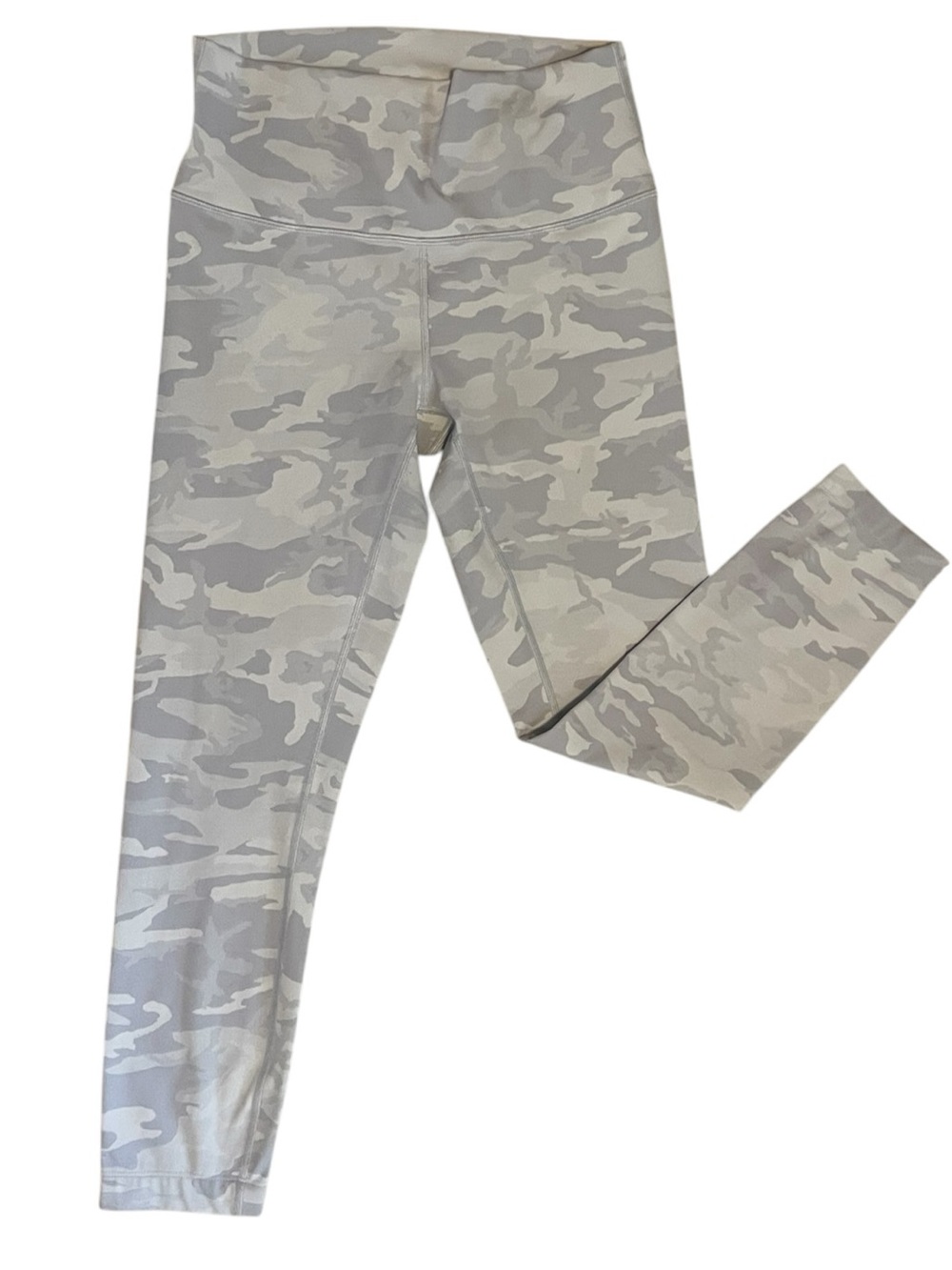 H6- High-Waist Camo Leggings - Light Gray